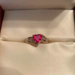 10k ruby and diamond ring